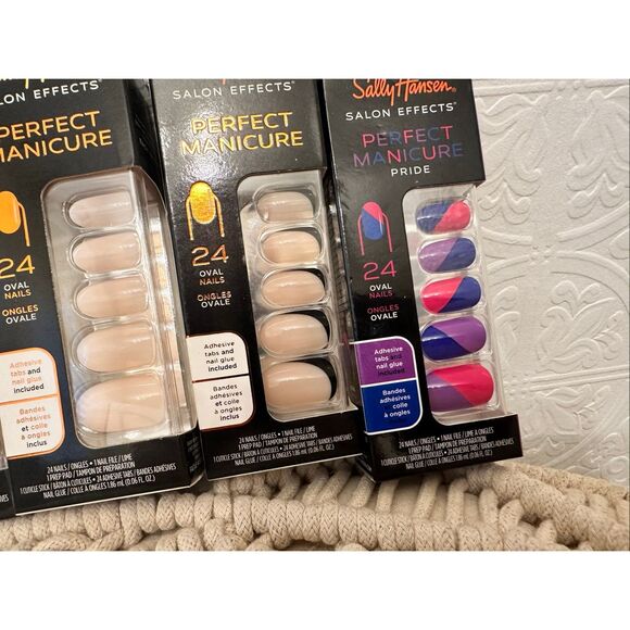Sally Hansen Perfect Manicure Oval Shaped Nails With Nail Glue 5 Sets - Picture 2 of 5